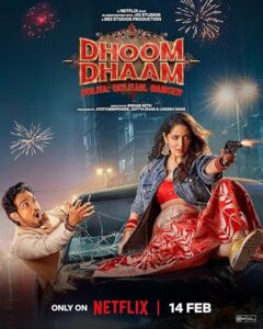 dhoom-dham – Movie Review Dhoom Dham: Veer Khurana and Koyal Chadda are a mismatched couple, who get into an arranged marriage. A case of mistaken identity forces this newly married couple to go on the run on their wedding night and search for the mysterious "Charlie".